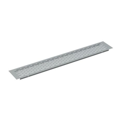 REJILLA VENTILZACIÓN ZÓCALO ALUMINIO ACABADO CROMO MATE MEDIDA REJILLA 450X70