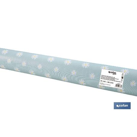 ROLLO DE HULE DISEÑO MARGARITAS JADE 1,40 X 25 M