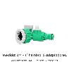 ADAPTADOR MANGUERA PLASTICO 3/4 - 1 HEMBRA  CON 2 TOMAS BLISTER