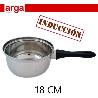 18 CMS CAZO CACILLO ECONOMICO  INOXIDABLE  PARA INDUCCION CON MANGO NEGRO ARGA