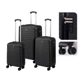MALETAS ABS NEGRA 50X30X74/44X26X67/38X20X56 CM