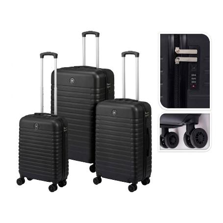 MALETAS ABS NEGRA 50X30X74/44X26X67/38X20X56 CM