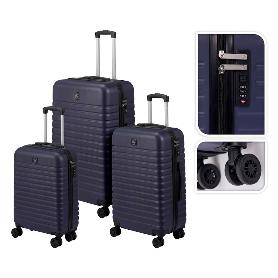 MALETAS ABS AZUL OSCURO 50X30X74/44X26X67/38X20X56 CM