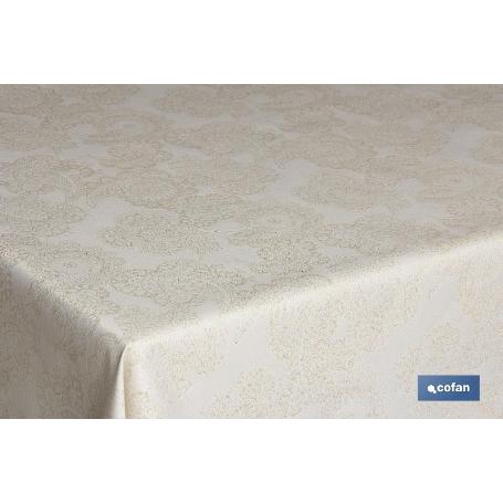 MANTEL JACQUARD LINO ORO 1,40X1,40MT MODELO VELONIA