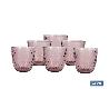 PACK DE JARRA MORADA,SET DE VASOS DE AGUA Y MANTEL 1.40 X 1.40 CM
