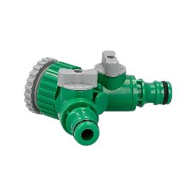 ADAPTADOR MANGUERA PLASTICO 3/4 - 1 HEMBRA  CON 2 TOMAS BLISTER