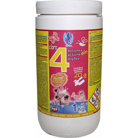 CLORO 4 ACCIONES SIN COBRE P-20 GR 1 KG.