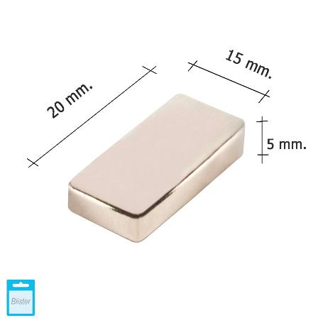 IMAN WOLFPACK NEODIMIO RECTANGULAR 20X15X5 MM. (BLISTER 1 PIEZA)