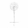 VENTILADOR PIE BLANCO 45 WATT  - 1,2 METRO ALTO.