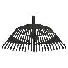 RASTRILLO PLASTICO TRAPEZOIDAL COLOR NEGRO 32 DIENTES