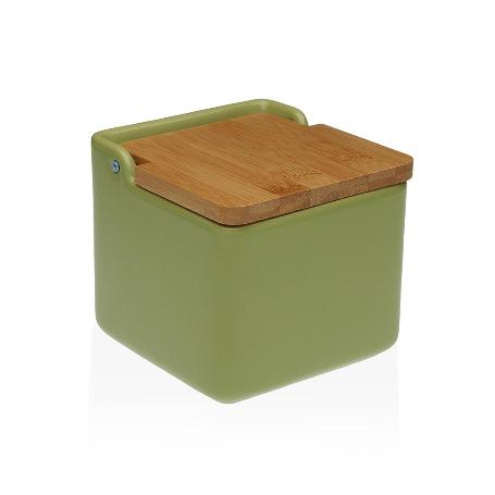SALERO  VERDE OLIVA 12,2X12,2X12,2 CM
