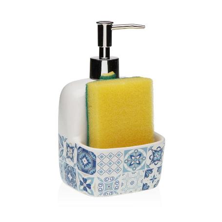 DOSIFICADOR PORTAESTROPAJO PORCELANA AZURITA