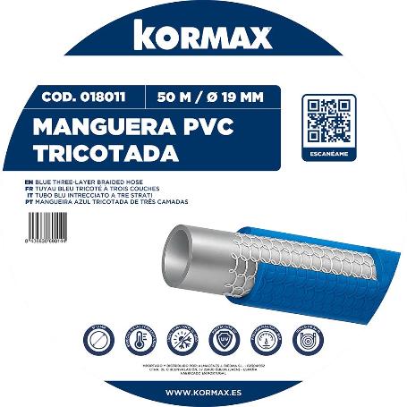 MANGUERA AZUL TRICOTADA 19 MM 17 BAR