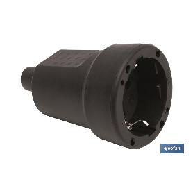 BASE ENCHUFE AEREA GOMA NEGRA (16A-250V)