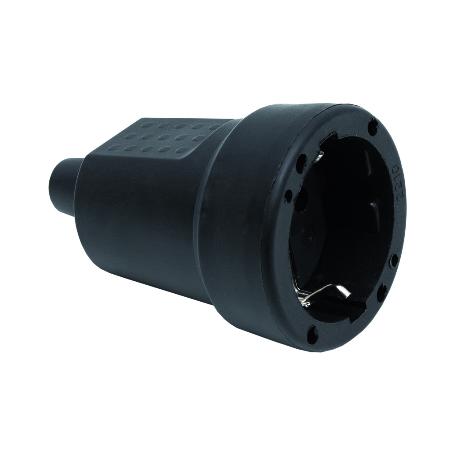 BASE ENCHUFE AEREA GOMA NEGRA (16A-250V)