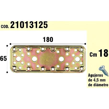 SOPORTE PARA MADERA PLACA BICROMATADA 65X180 MM.