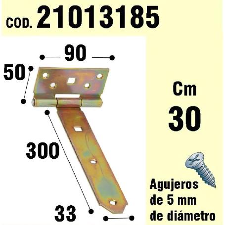 SOPORTE PARA MADERA BISAGRA BICROMATADO 300 MM.