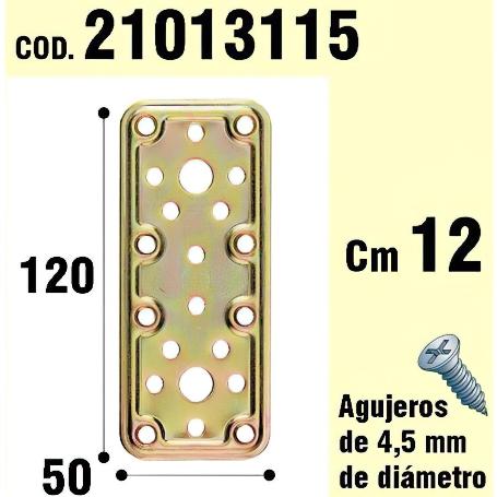 SOPORTE PARA MADERA PLACA BICROMATADA 50X120 MM.