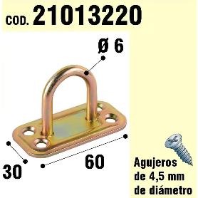 SOPORTE PARA MADERA ANILLA  BICROMATADO Ø 6 MM.