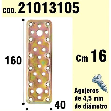 SOPORTE PARRA MADERA PLACA BICROMATADA 40X160 MM.