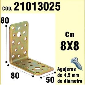 SOPORTE PARA MADERA ÁNGULO   50X80X80 MM.