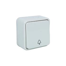 PULSADOR CAMPANA SUPERFICIE MODELO ATLANTIS 10A BLANCO