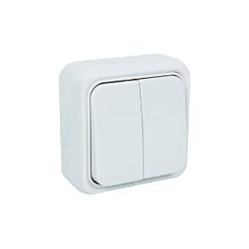 DOBLE INTERRUPTOR SUPERFICIE  MODELO ATLANTIS10A BLANCO