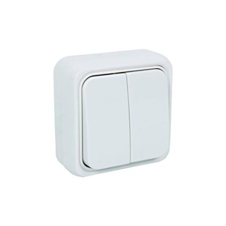 DOBLE INTERRUPTOR SUPERFICIE  MODELO ATLANTIS10A BLANCO