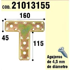 SOPORTE PARA MADERA PLACA T  BICROMATADO 160 MM.