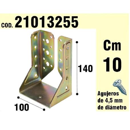 SOPORTE PARA MADERA ALAS INTERIORES BICROMATADO 100 MM.