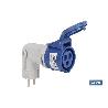 ADAPTADOR INDUSTRIAL 16A 230V IP44 CLAVIJA SCHUKO