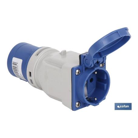 ADAPTADOR INDUSTRIAL CLAVIJA-BASE SCHUKO IP44 16A 230V