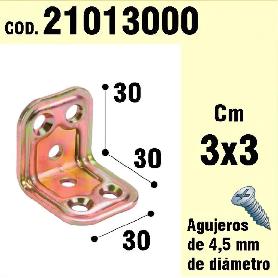 SOPORTE PARA MADERA ÁNGULO   30 X 30 X 30 MM.