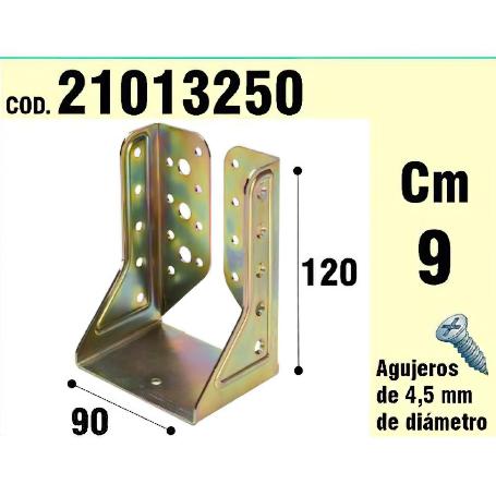 SOPORTE PARA MADERA ALAS INTERIORES BICROMATADO  90 MM.