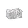 CESTA MIMBRE 29X19,5 CM PLATA