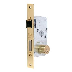 CERRADURA PARA PUERTAS DE MADERA 2010, CILINDRO TE5 REDONDO, ENTRADA DE 40MM, ACABADO HIERRO LATONADO