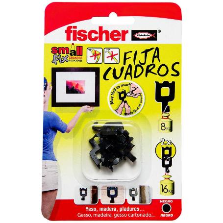 FIJACUADROS NEGRO BLISTER - 8U