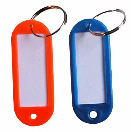 LLAVERO PLASTICO PORTAETIQUETAS 20X55MM+ANILLA ROJO A-470-68 (CAJA 100 UNIDADES)