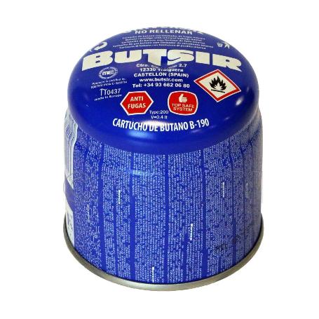 BUTSIR CARTUCHO BUTANO PERFORACION 190 GR+VALV.LIM.FUGA CARB0005