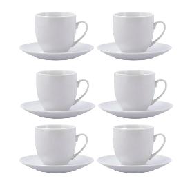 TAZAS TE 20 CL + PLATO PORCELANA NEW RENOVA
