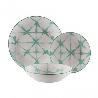 VAJILLA PORCELANA POMPEIA TURQUESA 18 PIEZAS
