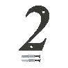 NUMERO 2 -M.4 NEGRO 10CM.