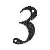 NUMERO 3 -M.4 NEGRO 10CM.