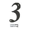 NUMERO 3 -M.4 NEGRO 10CM.