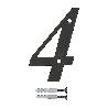 NUMERO 4 -M.4 NEGRO 10CM.