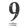 NUMERO 9 -M.4 NEGRO 10CM.