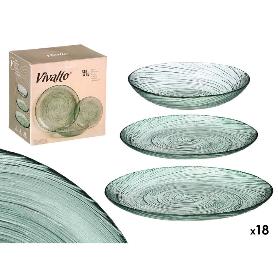 VAJILLA VIDRIO VERDE 18 PIEZAS
