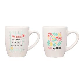 TAZA PORCELANA NATURE + FILTRO + TAPA 340 ML