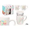 TAZA PORCELANA NATURE + FILTRO + TAPA 340 ML