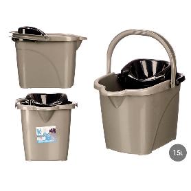 CUBO FREGONA 15 L GRIS